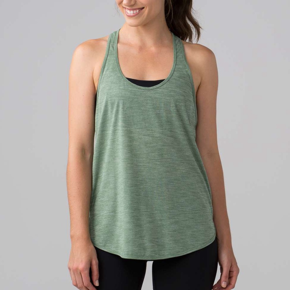 💚Lululemon Heathered Green 105 Singlet Tank Top